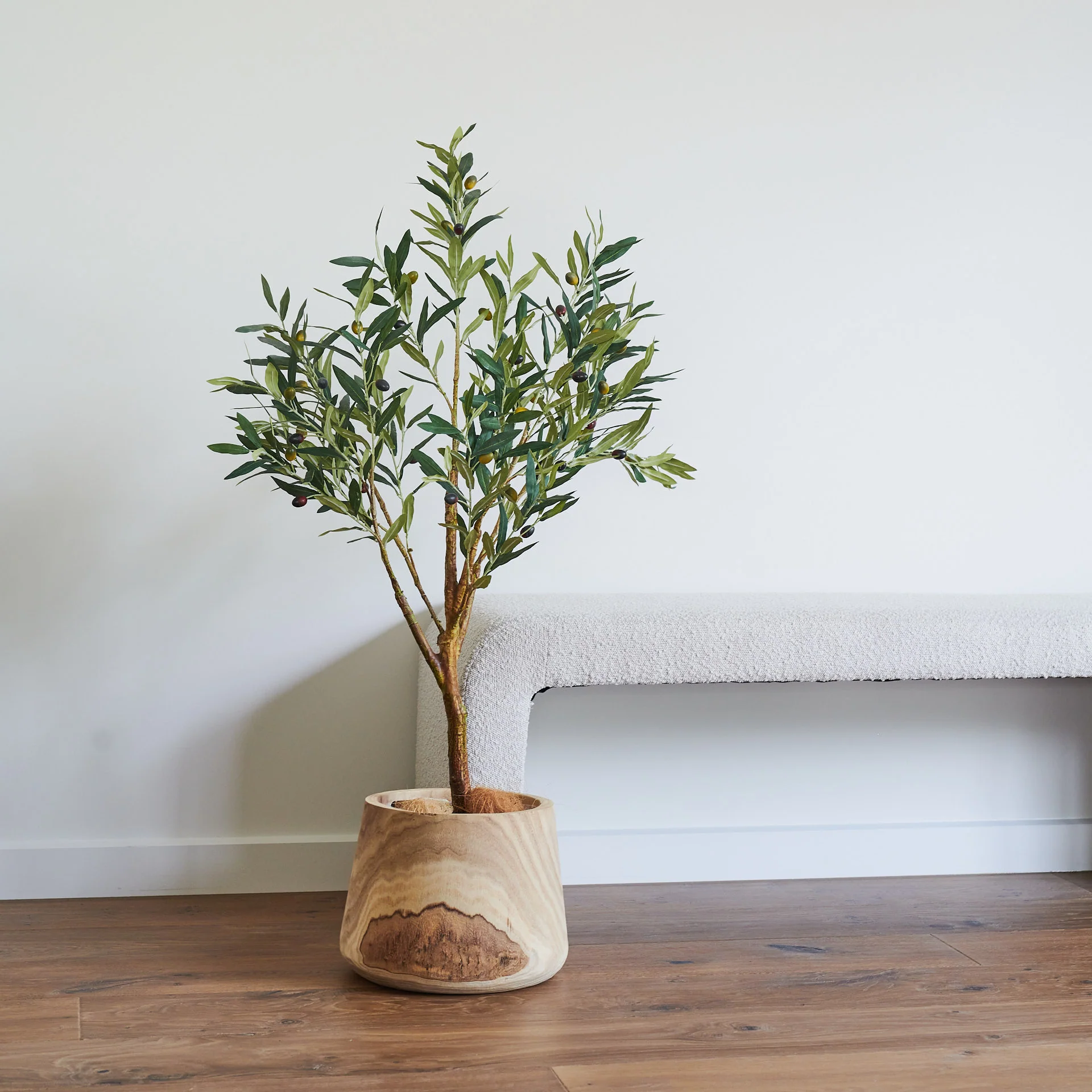 Everly Real Touch Olive Tree with Wood Pot - Image 3