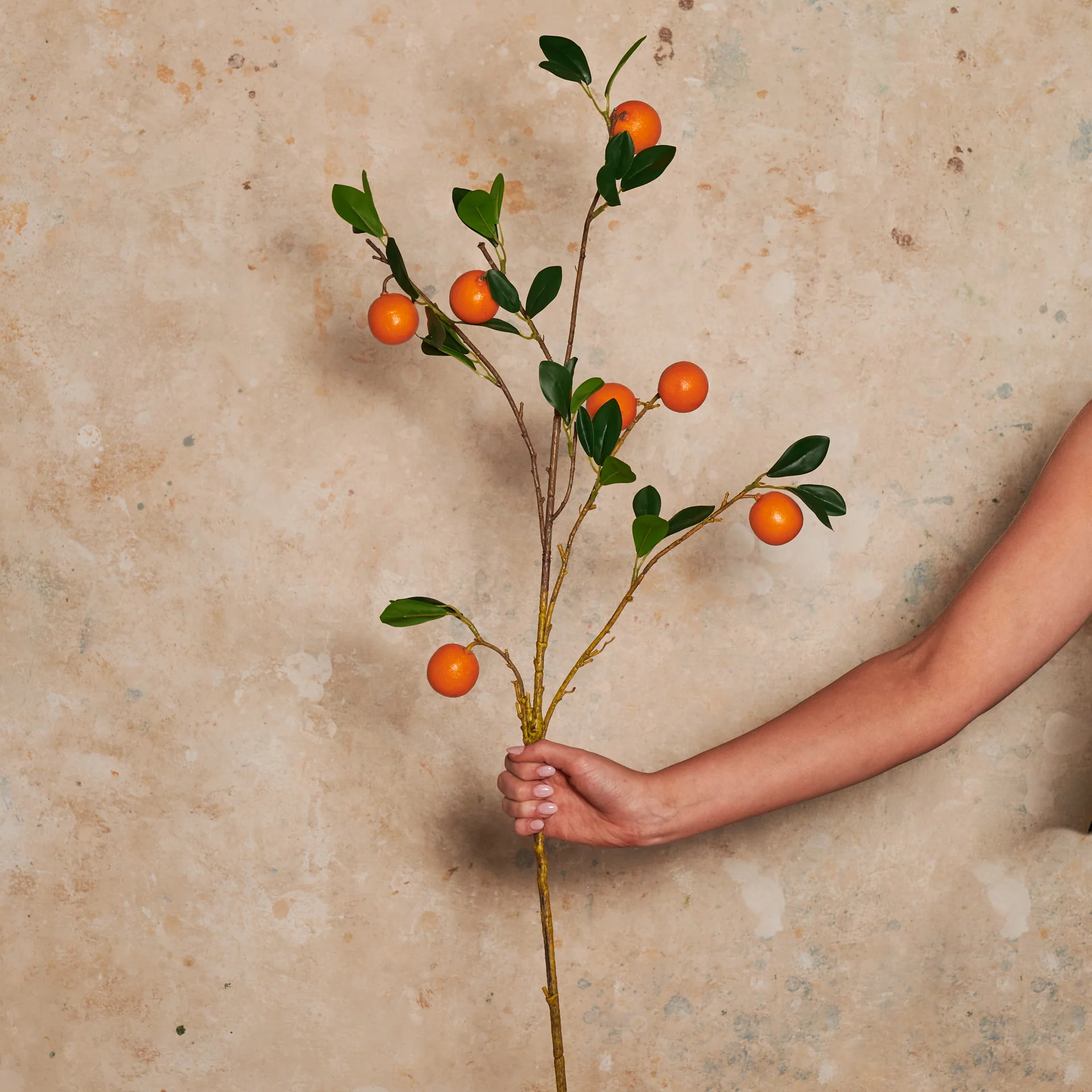 Orange Spray Branch Real Touch Flower Stem - Image 2