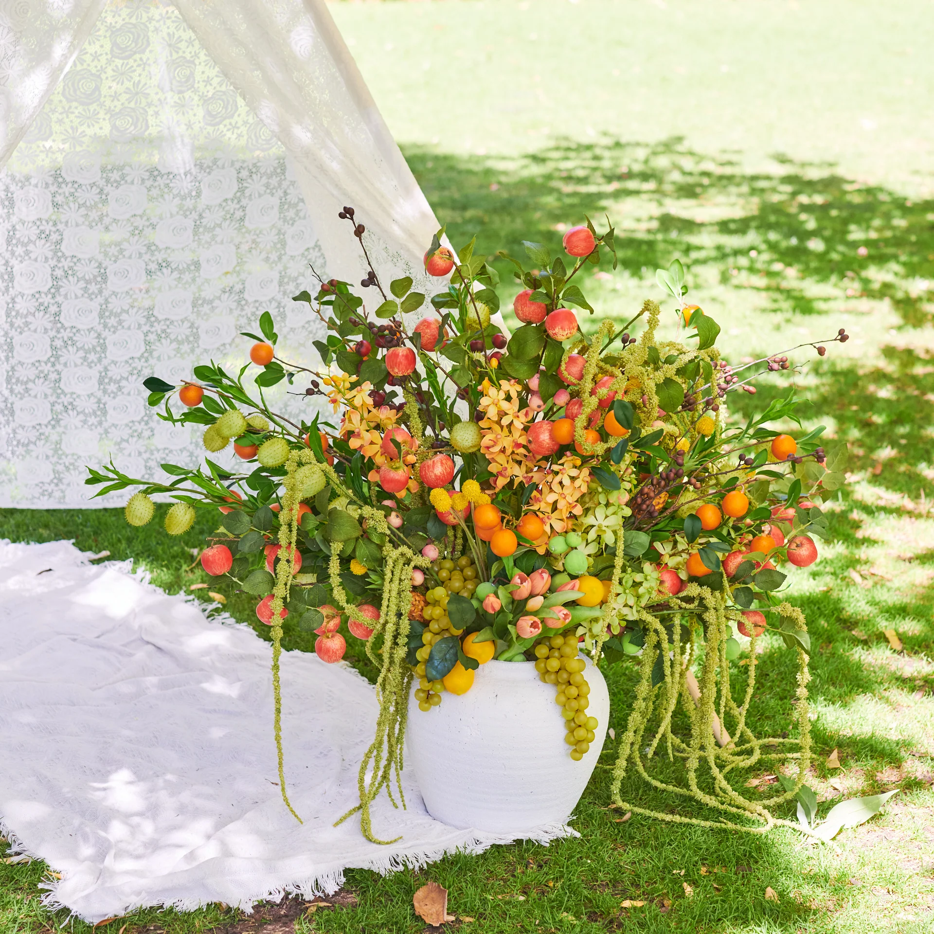Orange Spray Branch Real Touch Flower Stem - Image 3